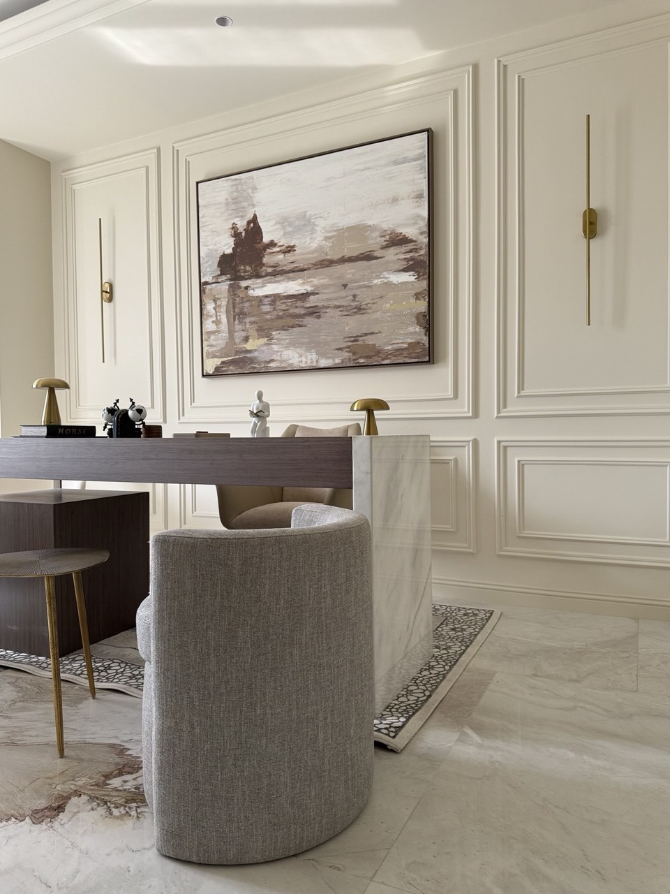 bstract Acrylic Painting on canvas for Neoclassical Office