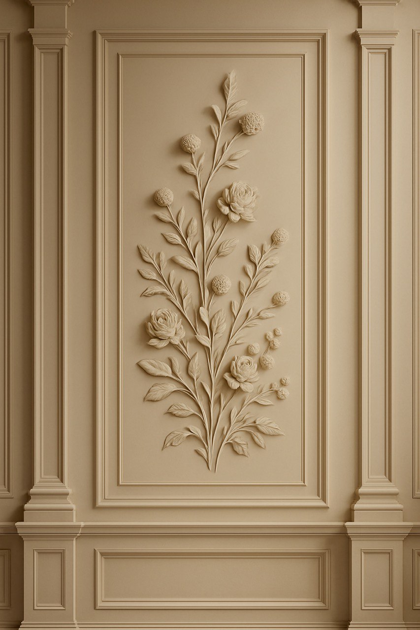 Floral Wall Relief for Living Room