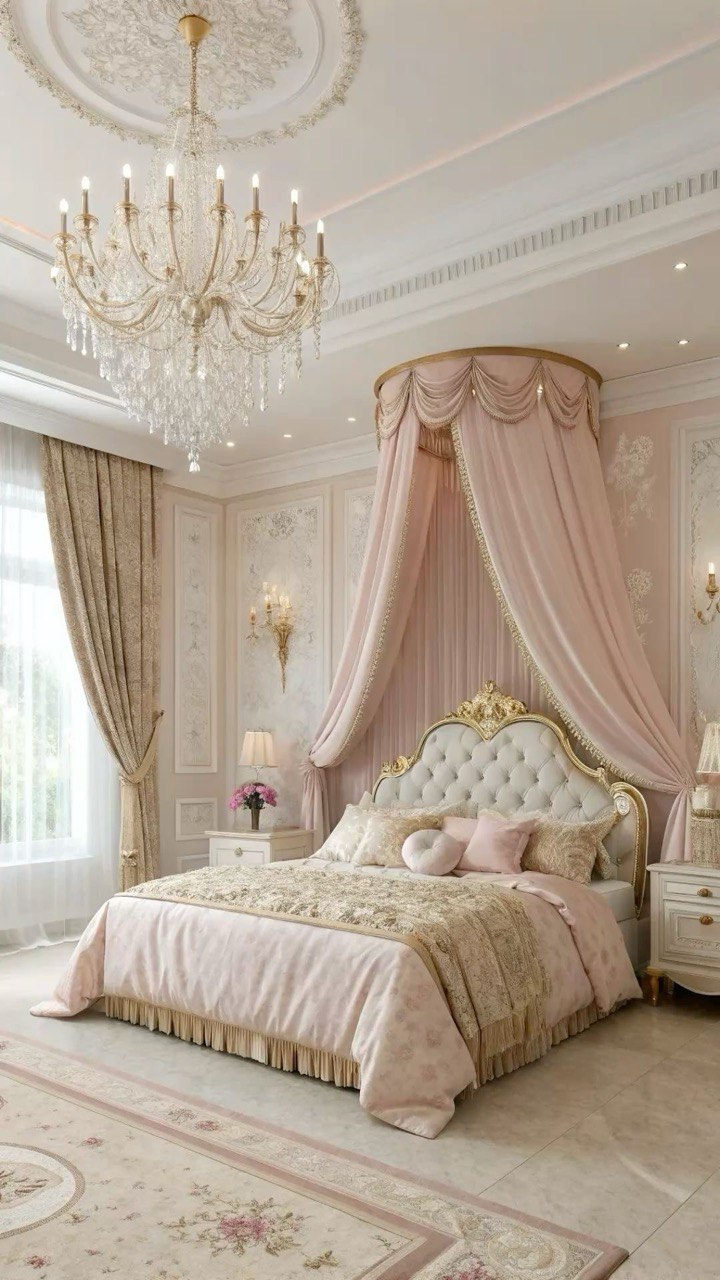 Classic Painting on Wall for Pink Bedroom