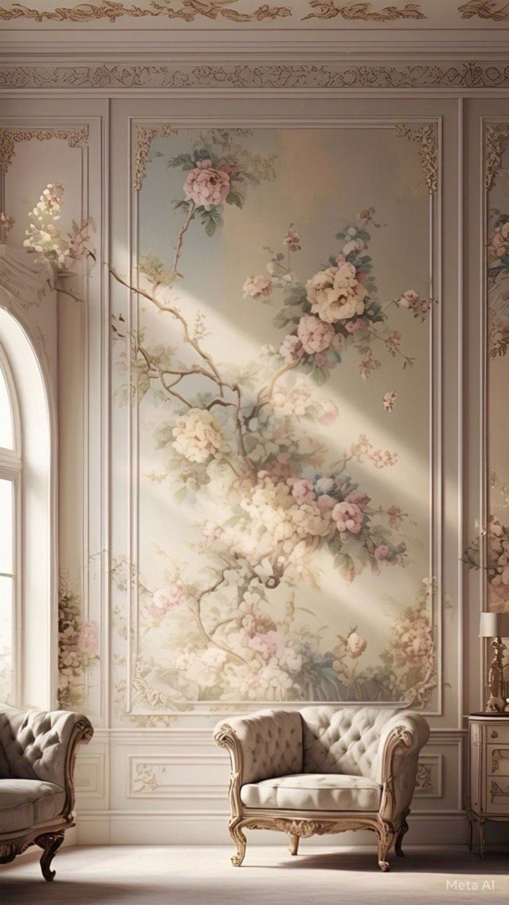 Pink Floral Wall Murals