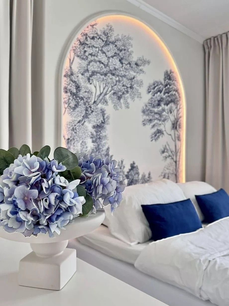 Blue Floral Wall Murals