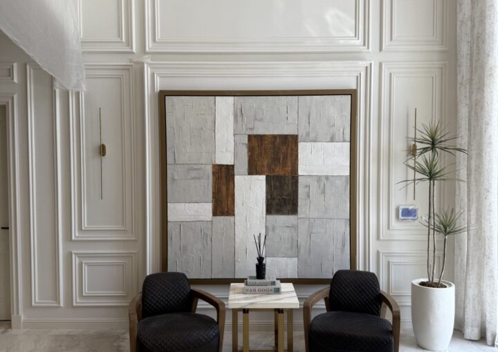 My Pink Art | Textured Acrylic Paint on Canvas for Entrance Hall